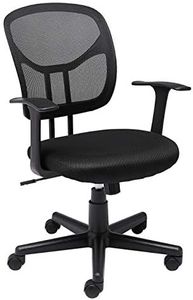 Amazon Basics Mesh Mid-Back Adjustable-Height 360-Degree Swivel Office Desk Chair with Armrests, Lumbar Support and Easy to Assemble, Black