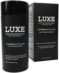 LUXE Hair Thickening Fibers with Natural Keratin–2 Months+ Supply!–Confidence in a Jar!–Multiple Colors Available (Dark Brown)