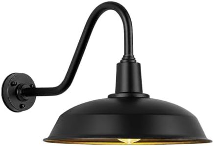 Evkcevla 21" Large Black Outdoor Gooseneck Barn Light, Modern Vintage Style Barn Gooseneck Light for Garages, Farmhouses and Porches