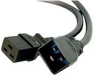 C2G/Cables to Go 10344 14AWG 250 Volt Power Cord (IEC C14 to IEC320 C19) Black (3 Feet)