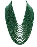 PANAASHE-RAJASTHANI Green Onyx 14 Layer super Gemstone Necklace set (DHULHA SET OR WOMENS NECKLACE)