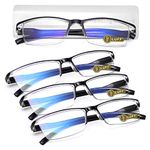 LUFF 4Pcs Anti-Blue-ray Reading Glasses Portable Ultra-Light Readers for Unisex