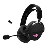 ASUS ROG Pelta Wireless Gaming Headset (BT, ROG SpeedNova 2.4GHz, USB-C, Lightweight 309g, 50mm ROG Titanium-Plated Drivers, 10mm Super-Wideband Mic, RGB, 70HR Battery, for PC, Switch, PS5)- Black