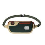 Harissons Orbito Water Resistant Waist Bag for Men & Women | Fanny Waist Pouch Pack | Ideal for Hiking, Travel, Camping & Outdoor Sports Activities (Cream & Green)