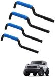 JROAD Bronco Front and Rear Roll Bar Grab Handles Compatible with 2021-2022 Ford Bronco 2 & 4 Door, Blue(4PCS)