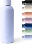 KIVY Stainless Steel Insulated Water Bottle 16oz | Leak Proof BPA-Free Metal Water Bottle - Stainless steel water bottle stainless steel - Slim water bottle no straw - Blue water bottle screw top