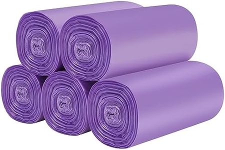 5 Rolls Small Trash Bags - 200 Counts Durable 4 Gallon Small Garbage Bags for home office kitchen Bathroom Bedroom Trash Can liners（Purple）