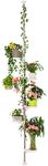 Hershii 7-Layer Tension Pole Plant Stand Indoor Decorative Metal Flower Pot Holder Display Rack Floor to Ceiling Adjustable Hanging Corner Shelf Space Saver - Ivory