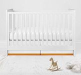 Bacati White with Band on Bottom Crib/Toddler Bed Skirt, Orange, 13"