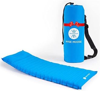 WISE MOOSE Sleeping Pad - 4.5 Inch Thick Camping Mattress, Ultralight Camping Pad, Inflatable Tent Mat for Backpacking, Hiking - Inflating Bag and Repair Kit Included