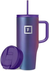 IRON °FLASK Co-Pilot 32 oz Insulated Tumbler with Straw & Flip Cap Lids - Cup Holder Bottle for Hot or Cold Drink - Leak-Proof, Double Walled - Water, Coffee Portable Travel Mug - Aurora