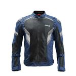 Raida Unisex-Adult Polyester Frigate Motorcycle Standard Length Jacket | Ce Level 2 Armors | Titanium Shoulder Sliders | Thermal & Rain Liner Included (XXL, Navy Blue)