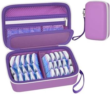 GWCASE Daily Contact Lens Case Fits 30+ Disposable Daily Lenses, Portable Contact Lens Storage Organizer with Mesh Pocket, Travel Contact Solution for Cosmetic Lens & Accessories- Purple (Case Only)