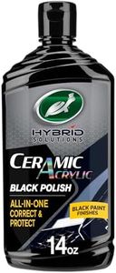 Turtle Wax 53448 Hybrid Solutions Ceramic Acrylic Black Polish and Wax Formulated for Black Car Paint, Removes Surface Scratches and Swirl Marks, Provides Water Repellency, 14 oz. (Pack of 1)