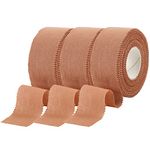3 Rolls Zinc Oxide Tape, 10m x 2.5cm Cohesive Bandage Flexible Breathable Wrist Finger Tape Easy Tear Athletic Sports Tape for First Aid Sports Ankle(Skin)