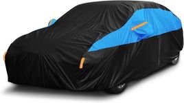 Car Cover Waterproof All Weather for Automobiles,10 Layers Outdoor Full Exterior Cover Rain Sun UV Snowproof Protection with 2 door Zipper Cotton Mirror Pocket, Fit Sedan Length (185"-193"/470-490 cm)