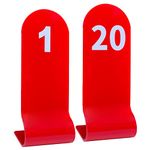 Table Numbers 1-20 Red Acrylic Double Sided Table Numbers For Wedding Reception Restaurants Cafes