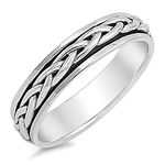 Men's Spinner Celtic Design Promise Ring New 925 Sterling Silver Band Sizes 4-14, Metal, No Gemstone