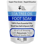 Tea Tree Oil Foot Soak with Epsom Salt: For Itchy Feet, Pedicure Foot Spa, Smelly Odor, Foot Therapy, Soften Calluses, Foot Care 16 oz