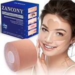 Zancony 2 in 1 Face Tape Forehead Tape for Anti Wrinkle Patches and Face Lift Tape for Full Face and Neck Kinesiology Tape for Relaxing Facial Muscles, Hypoallergenic，5cm Wide