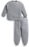 MONICA + ANDY Baby Organic Quilted Sporty Sweatsuit Heather Grey, 5T