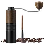 Manual Coffee Grinder with Cleaning Brush, Hand Coffee Bean Grinder with Stainless Steel Conical Burr Adjustable Coarseness for Aeropress, Drip Coffee, Espresso, French Press, Pour Over, Turkish Brew