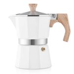 wedrink Stovetop Espresso Maker 3 Cups Moka Pot Cuban Coffee Maker Stovetop Coffee Maker Moka Italian Espresso (White)