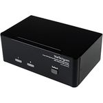 Startech.Com SV231DDVDUA 2 Port Dvi Vga Dual Monitor Kvm Switch USB with Audio and USB 2.0 Hub-Dual Monitor Kvm Switch Dvi and Vga