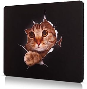 CHUQING Alfombrilla para ratón pequeña con diseño de Gato Antideslizante, 240 x 200 mm