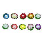 Artibetter 10pcs Decorative Candle Decorative Candles Decorative Water Lily Pad LED Water Floating Candle Light Pool Floating Flower Water Lotus LED