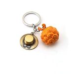 One Piece Keychain Metal Pirate Skull Anime Key Chain Pendant Charm Jewelry Keyrings for Men Women (Yellow)