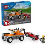 LEGO City Tow Truck and Sports Car Repair Building Set, Kids Gift Idea with 2 Minifigures and Accessories Including a Cochlear Implant, Pretend Play Tow Truck Toy for Boys & Girls Ages 4 and Up, 60435