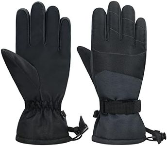 Kids Gloves for winter Waterproof Boys Snow Ski Gloves Toddler Boys Girls Warm Gloves Snow Mittens Black L