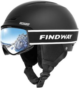Findway Ski Helmet with Goggles Set, Adjustable Winter Sport Helmet with Protective Glasses for Adults Windproof Snow Gear for Men Women Youth