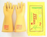 Vidyut Sai Safety 33 Kva Electrical Insulated Rubber Seamless Hand Gloves, Pack Of 1, Yellow