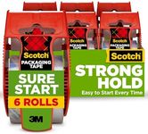 Scotch Sure Start Packing Tape, Cle