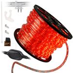 WYZworks 1656LEDs 150ft LED Outside Rope Lights, Outdoor ETL Certified Waterproof Permanent 360 Degree Light Emitting, Flexible Tube, Connectable, Christmas Palm Tree Exterior Landscape, Red