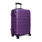 CMY Cabin Suitcase Super Lightweight Durable ABS Carry on Suitcase with 4 Dual Spinner Wheels and Built-in 3 Digit Combination Lock Ideal Travel Bag & Luggage Sets (Purple, 20 inches)