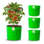 ORGANIC BAZAR 12x12 Grow Bags for Home Gardening | Premium HDPE 220 GSM Green Plant Bags (Pack of 4)