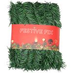 Festive Fix 52 Feet/16M Christmas Green Twist Garlands – Christmas Garland for Stairs | Non-Lit Tinsel Christmas Decorations | Fireplace Garland Christmas - Xmas Decorations - Christmas Door Garlands