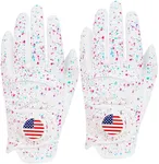FINGER TEN Golf Gloves Men Right Handed Golfer 2 Pack Left Hand with Ball Marker Leather Premium Weathersof Grip Soft Mens Golf Glove (White, X/Large, Worn on Left Hand)