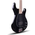 Kadence, Chronicle Series Electric Bass Guitar, Black Ash Wood with P-J Pickup, 2 Tone and 2 Volume Control