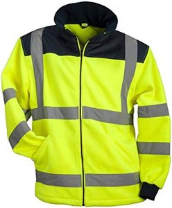 URG POL-HSV-Y Fleece Winter Jacket High Visibility Work Jacket Yellow, yellow, M