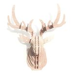 Hooshing Deer Head Wall Decor Trophy Sculpture DIY 3D Puzzle Beige, Wall Decoration for Living Room Office Home