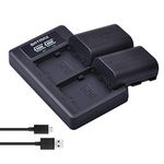 Batmax 2Packs High Capacity LP-E6,LP-E6N Battery + LED USB Dual Battery Charger for Canon EOS 5D Mark II III IV 5DS 5DS-R 6D 7D 7D Mark II 60D 60Da 70D 80D XC10 Camera