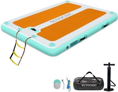 SUYOCHIC 10FT x 6FT Inflatable Floating Dock, Inflatable Swim Platform Dock Boat Float, Tanning Pool with Non-Slip EVA Surface, Floating Mat Lake Floats for Pool Beach Ocean
