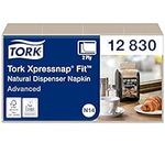 Tork Xpressnap Fit Dispenser Napkin – 12830 – Refill Napkins for N14 Paper Napkin Dispenser, Advanced Quality – 2-ply, Natural – 6 x 720 (4320) pcs