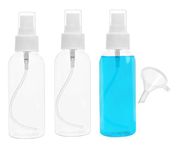 Symbah Spray Bottles 100ML (3PCS) Clear Empty Refillable Plastic Bottles with Lids Fine Mist Plastic Mini Travel Bottle Perfect for Cosmetic, Perfume, Cleaning Liquid, Essential Oil