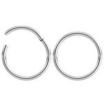 Bling Piercing 2pc 1.2mm 16g Hinged Clicker Captive Bead Ring Steel 12mm Helix Earring Nose Hoop Rook Cartilage Tragus Lip Septum Forward Eyebrow Ear Lobe Nostril Rings Seamless Surgical Steel