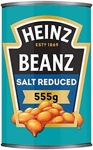 Heinz Beanz Reduced Salt Baked Beans in Tomato Sauce Great for Beans on Toast Canned Food Ready To Eat 555g